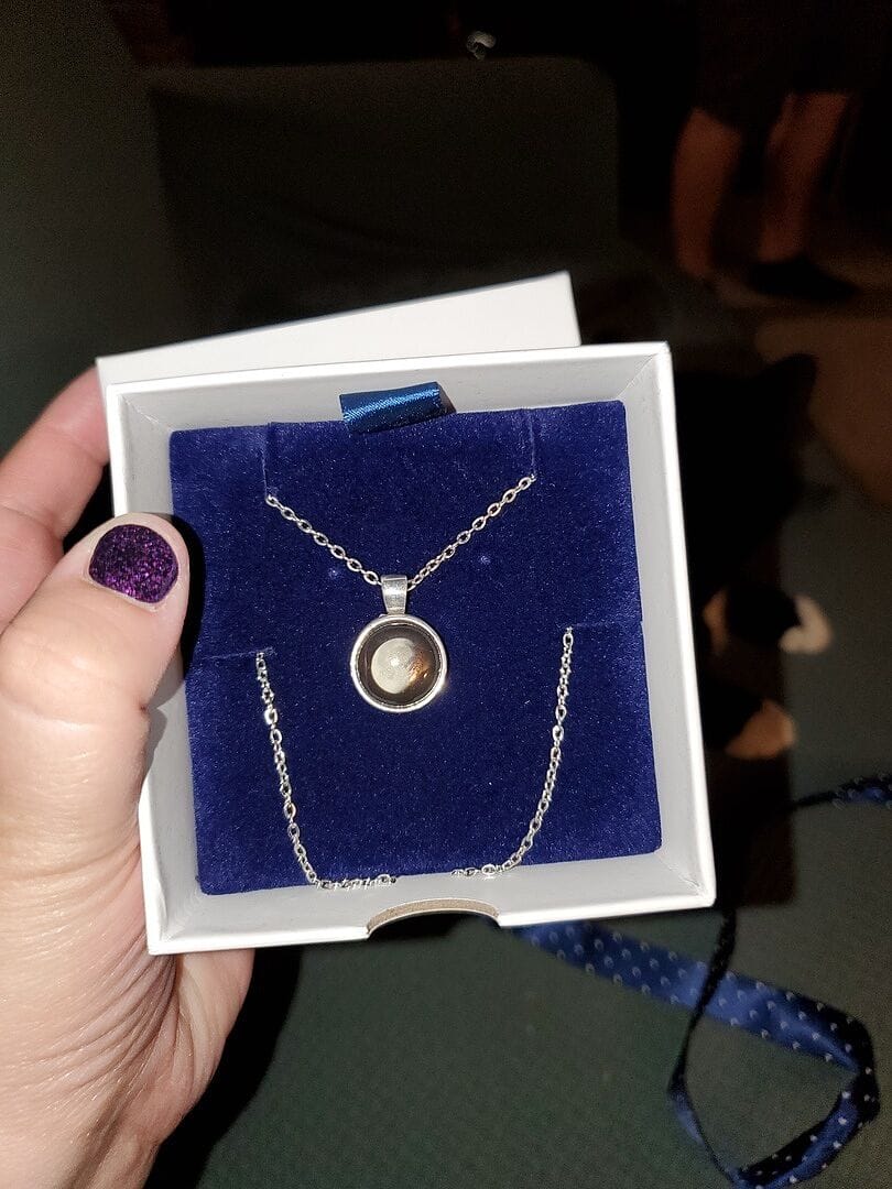 Customer photo review of Meteor Necklace in Pewter