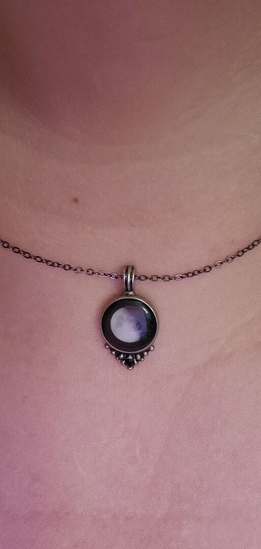 Customer photo review of Classic Pendant Necklace With Black Crystal
