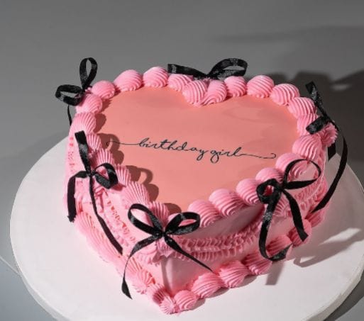 Customer photo review of Heart Shape Ribbon Cake