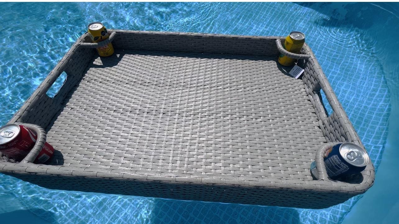 Customer photo review of 61x61 CM Wicker Floating Pool Trays - Grey