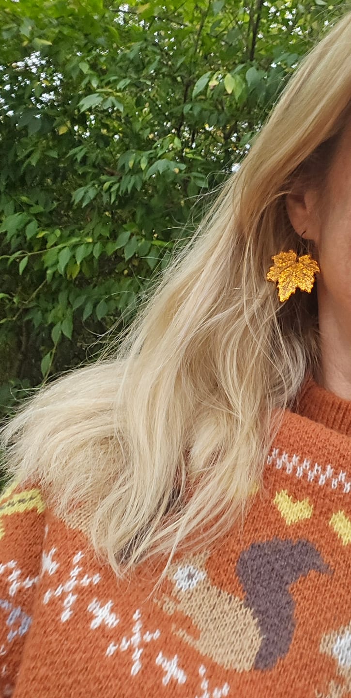 Customer photo review of Glitzerohrringe  *HERBSTBLÄTTER* Farbwahl ´
