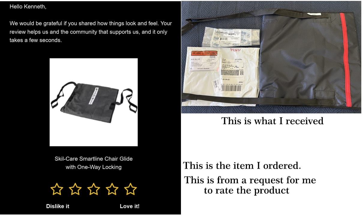 Customer photo review of Skil-Care Smartline Chair Glide with One-Way Locking