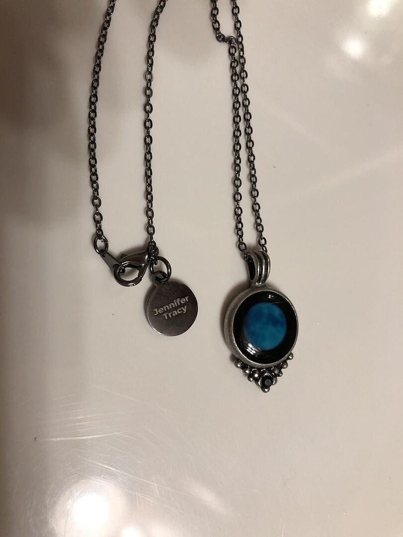 Customer photo review of Classic Pendant Necklace With Black Crystal