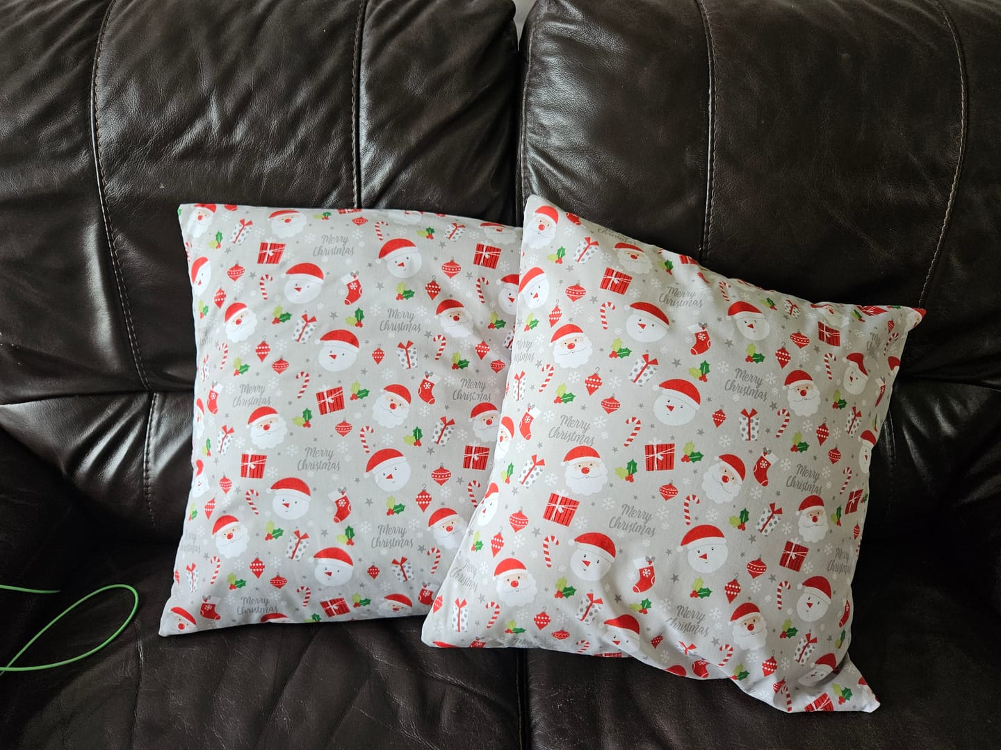 Customer photo review of Christmas Ornaments on Silver Polycotton Fabric