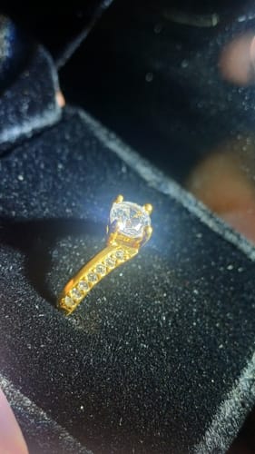 Customer photo review of .50ct Aristi Twisted Engagement Ring (ON HAND)