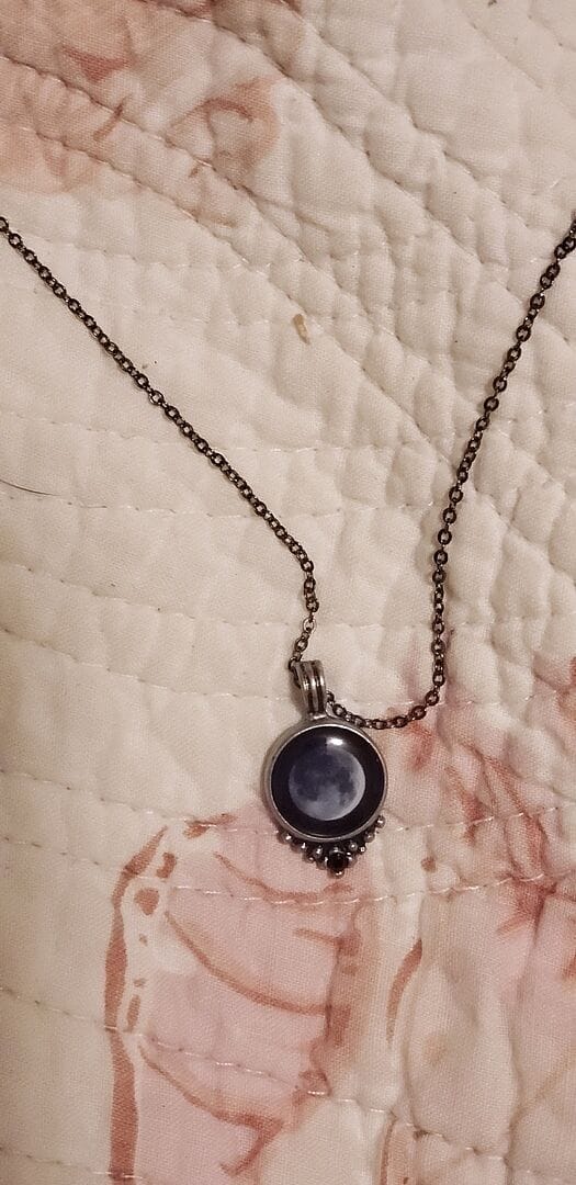 Customer photo review of Classic Pendant Necklace With Black Crystal