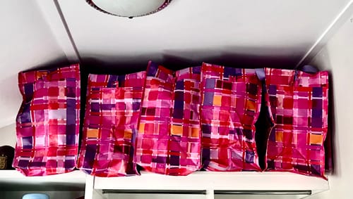 Customer photo review of Storage Bags - Rose Gingham by Lordy Dordie