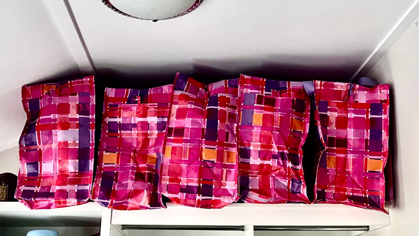 Customer photo review of Storage Bags - Rose Gingham by Lordy Dordie