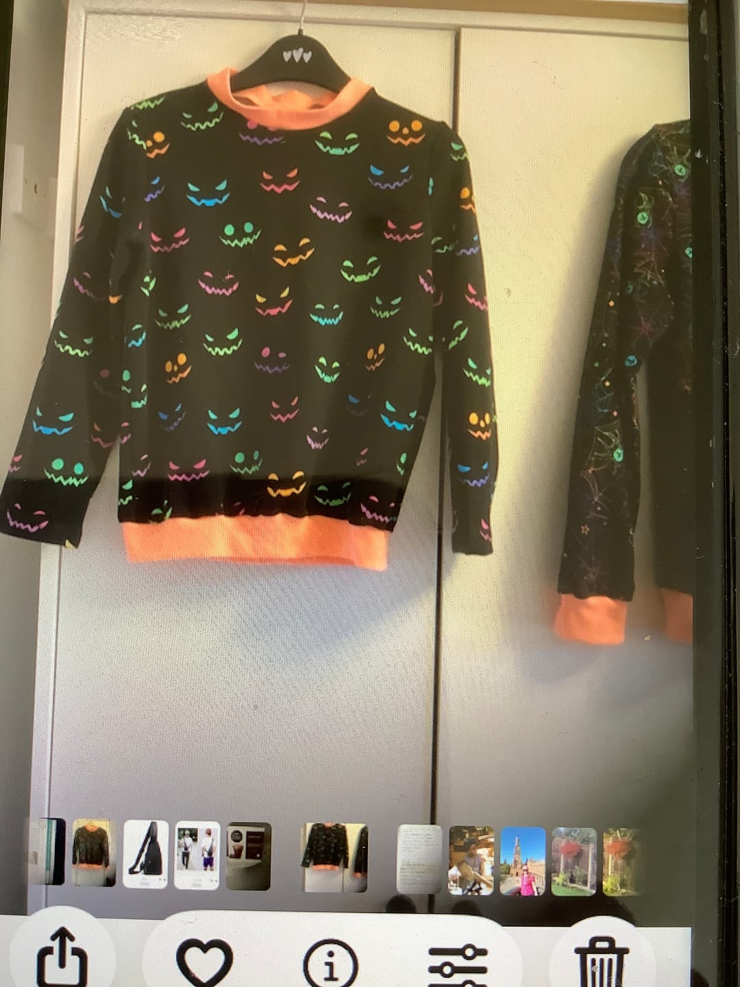 Customer photo review of Colourful Halloween Faces on Black French Terry Fabric
