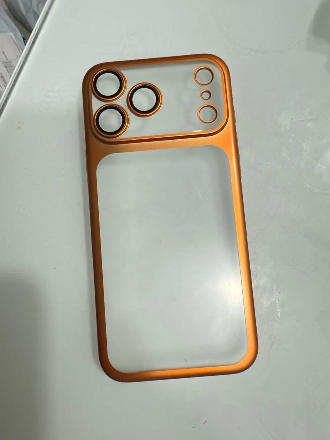 Customer photo review of LuxuryKase Hybrid Frosted Clear Case | Matte Hard Back Cover | Metallic Frame | Shockproof Slim Design | Anti-Fingerprint | In-Built Camera Lens Protection For iPhone