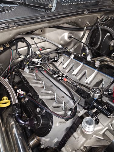 Customer photo review of Motion Raceworks LS Stainless Coolant Crossover Steel Steam Vent Kit 10-10005