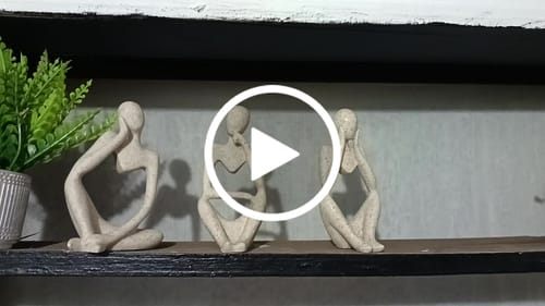 Customer video review of 3 Piezas Adorno Escultura Abstracta Pensador Deco Homilu