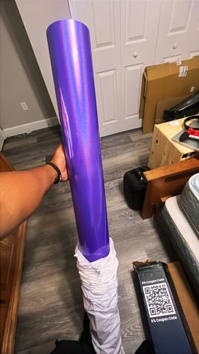 Customer photo review of Laser Gloss Purple Vinyl Wrap