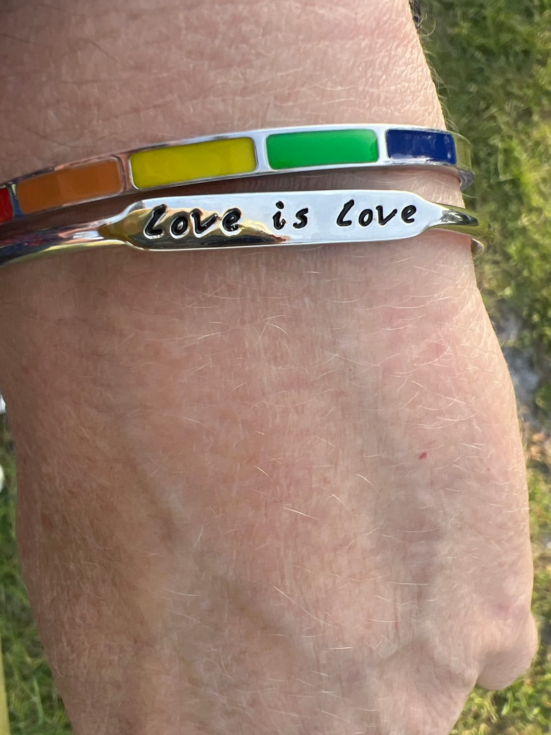 Customer photo review of Love Script Bracelet