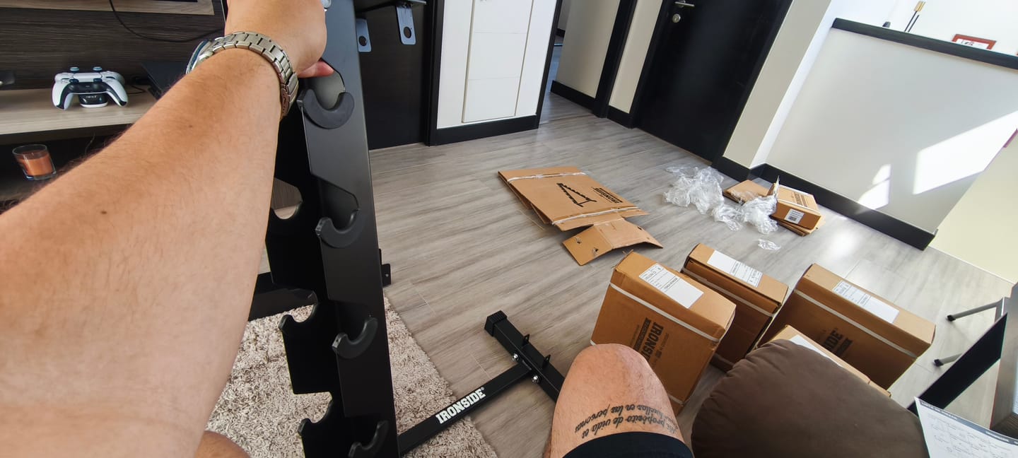 Customer photo review of Pack IRONSIDE Mancuernas Hexagonales (KG) + Rack de Almacenamiento