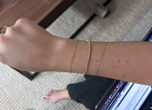 Customer photo review of 1.00ct TW Lab-Grown Diamond Tennis Bracelet in 9ct Yellow Gold