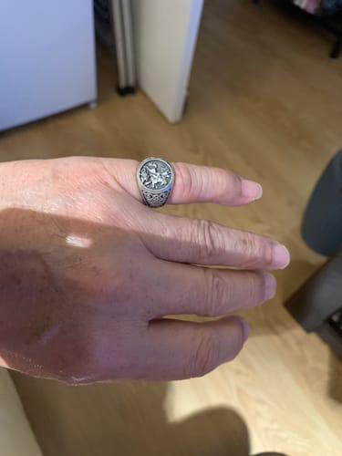 Customer photo review of Saint George Signet Ring