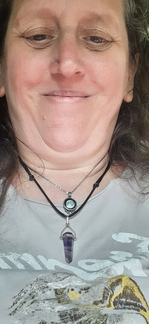 Customer photo review of Classic Pendant Necklace With Black Crystal