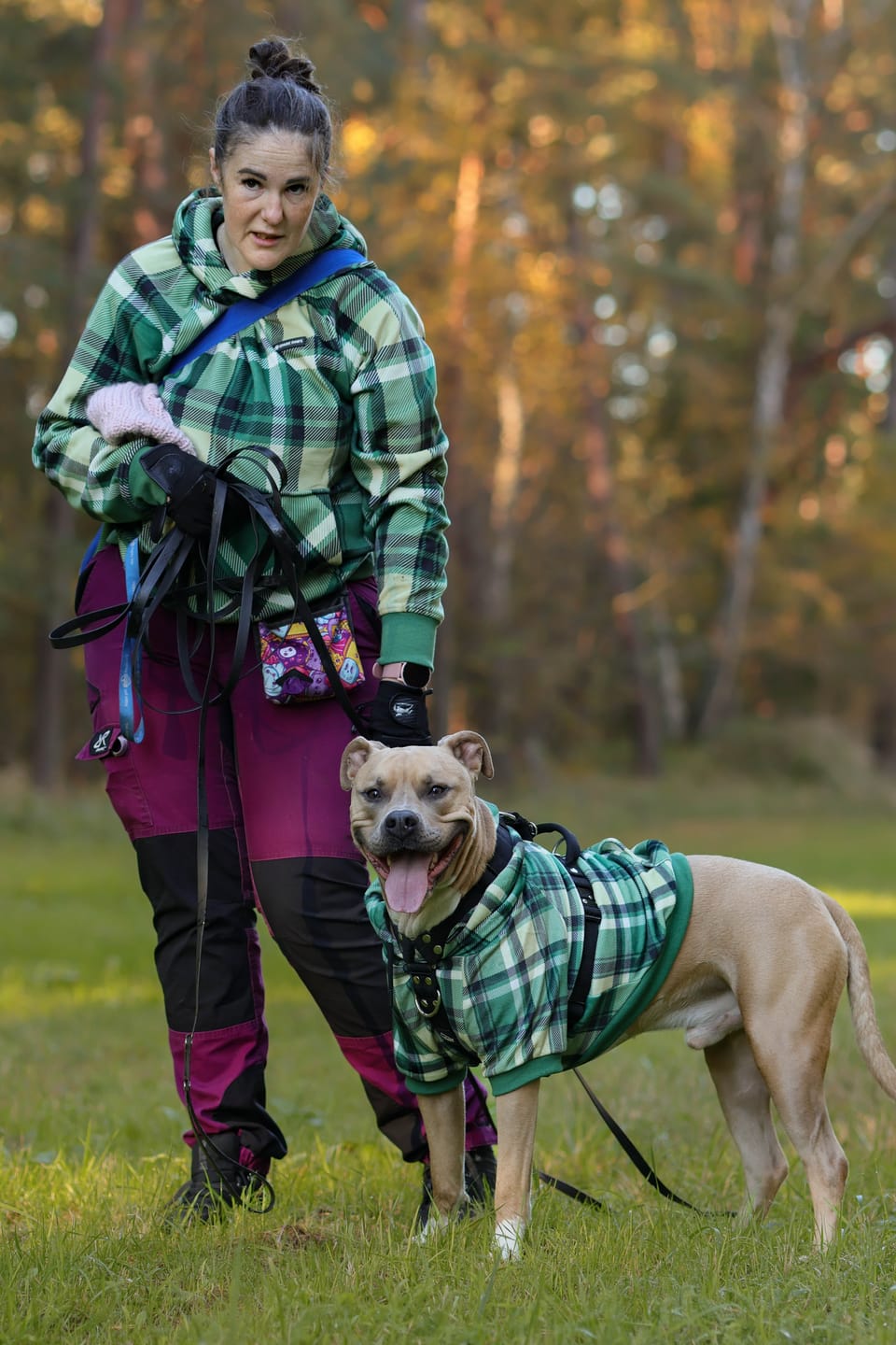 Customer photo review of Green Plaid Human Hoodie