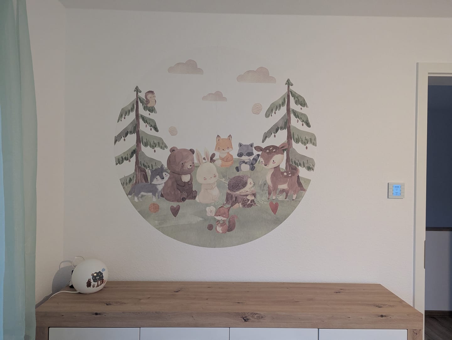 Customer photo review of Rundes Wandtattoo Kinderzimmer Waldtiere
