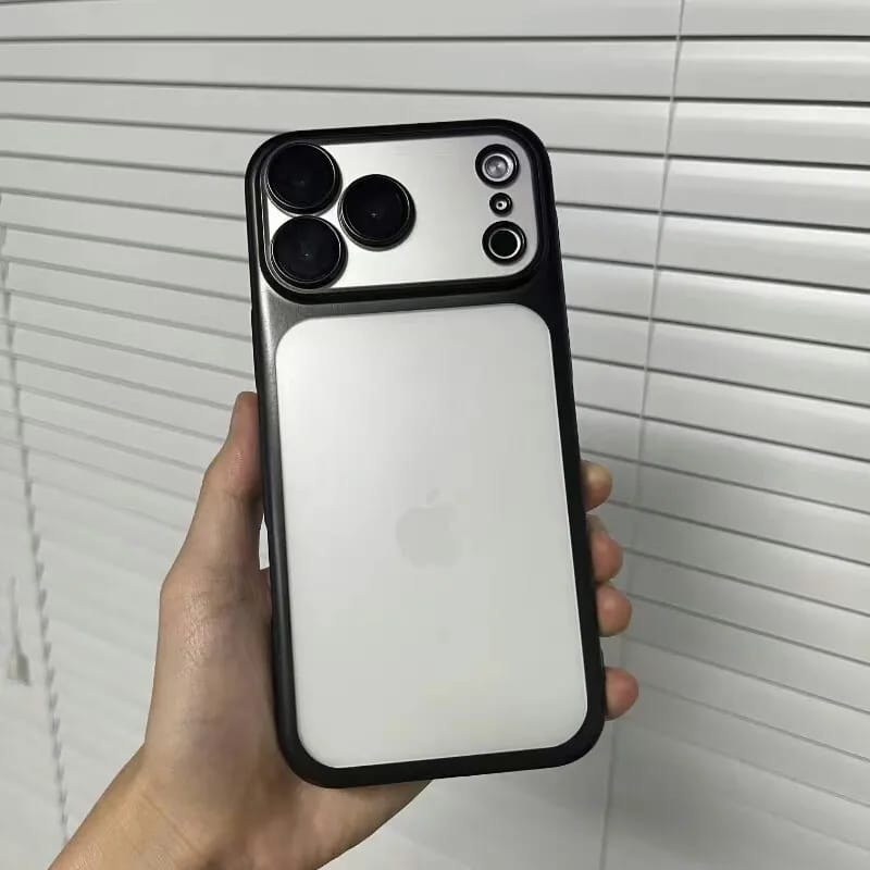 Customer photo review of LuxuryKase Hybrid Frosted Clear Case | Matte Hard Back Cover | Metallic Frame | Shockproof Slim Design | Anti-Fingerprint | In-Built Camera Lens Protection For iPhone