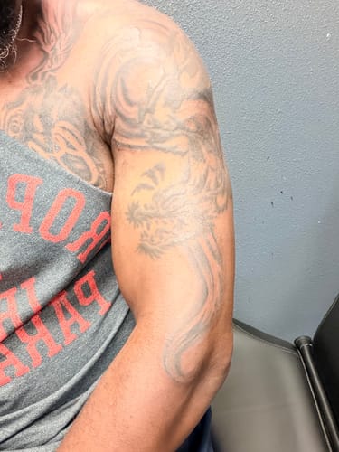 Customer photo review of Painless Tattoo Numbing Cream