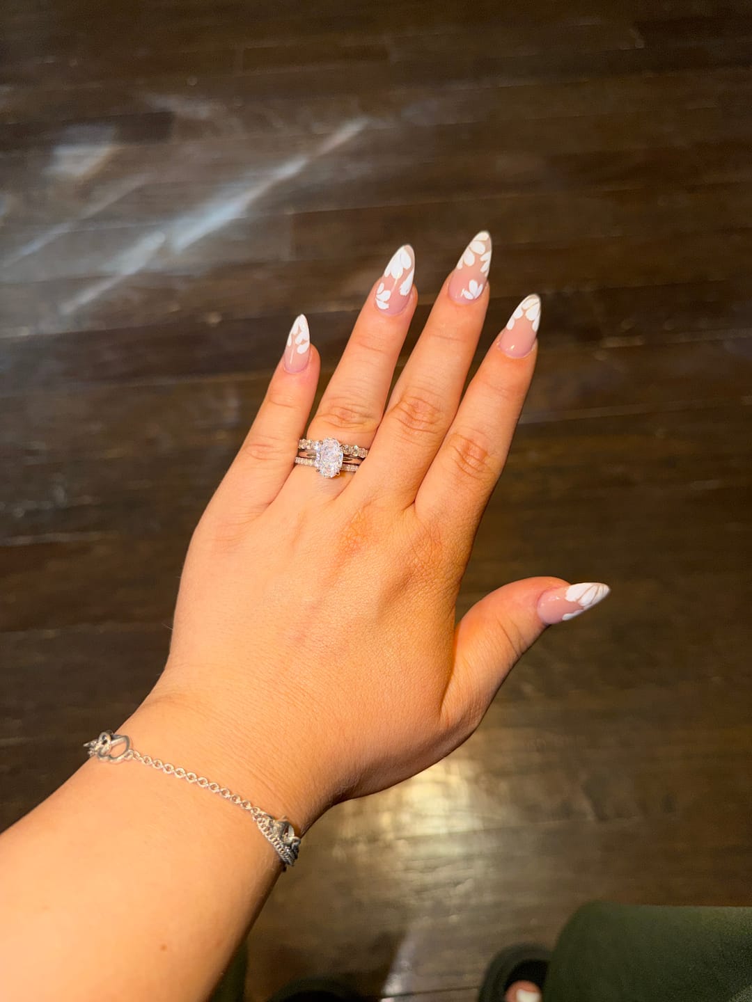 Customer photo review of Silver Oval Solitaire Trio Ring Set