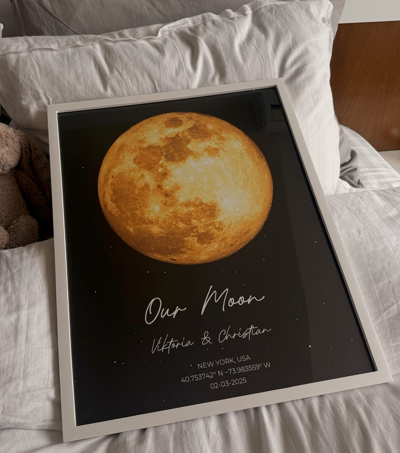 Customer photo review of Moon phase couple - Personalized Poster