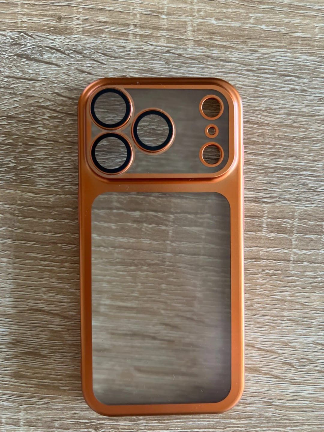 Customer photo review of LuxuryKase Hybrid Frosted Clear Case | Matte Hard Back Cover | Metallic Frame | Shockproof Slim Design | Anti-Fingerprint | In-Built Camera Lens Protection For iPhone
