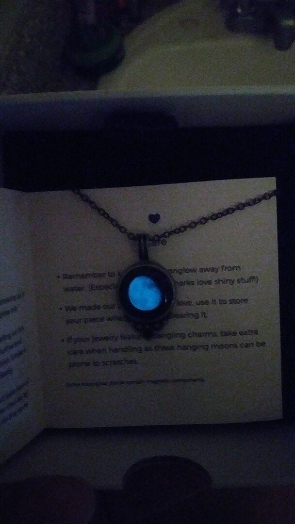 Customer photo review of Classic Pendant Necklace With Black Crystal