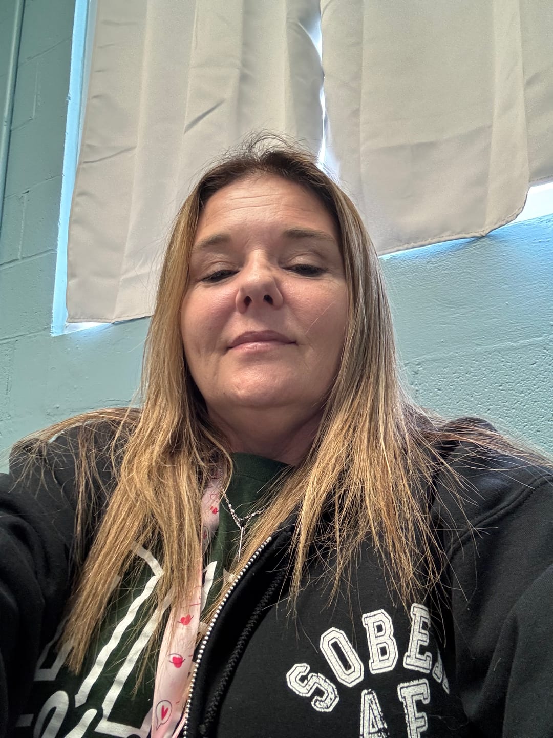 Customer photo review of Sober AF Since Zip Hoodie with Custom Sobriety Date