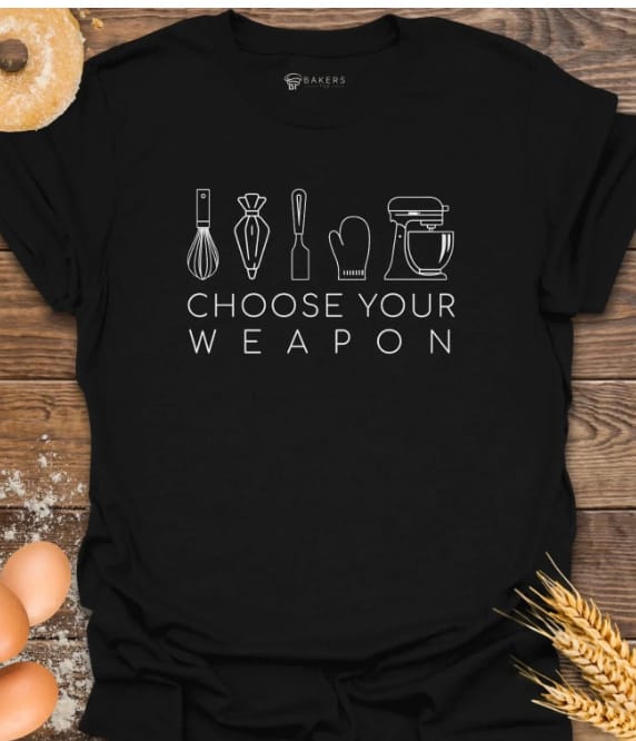 Customer photo review of Choose Your Weapon T-Shirt