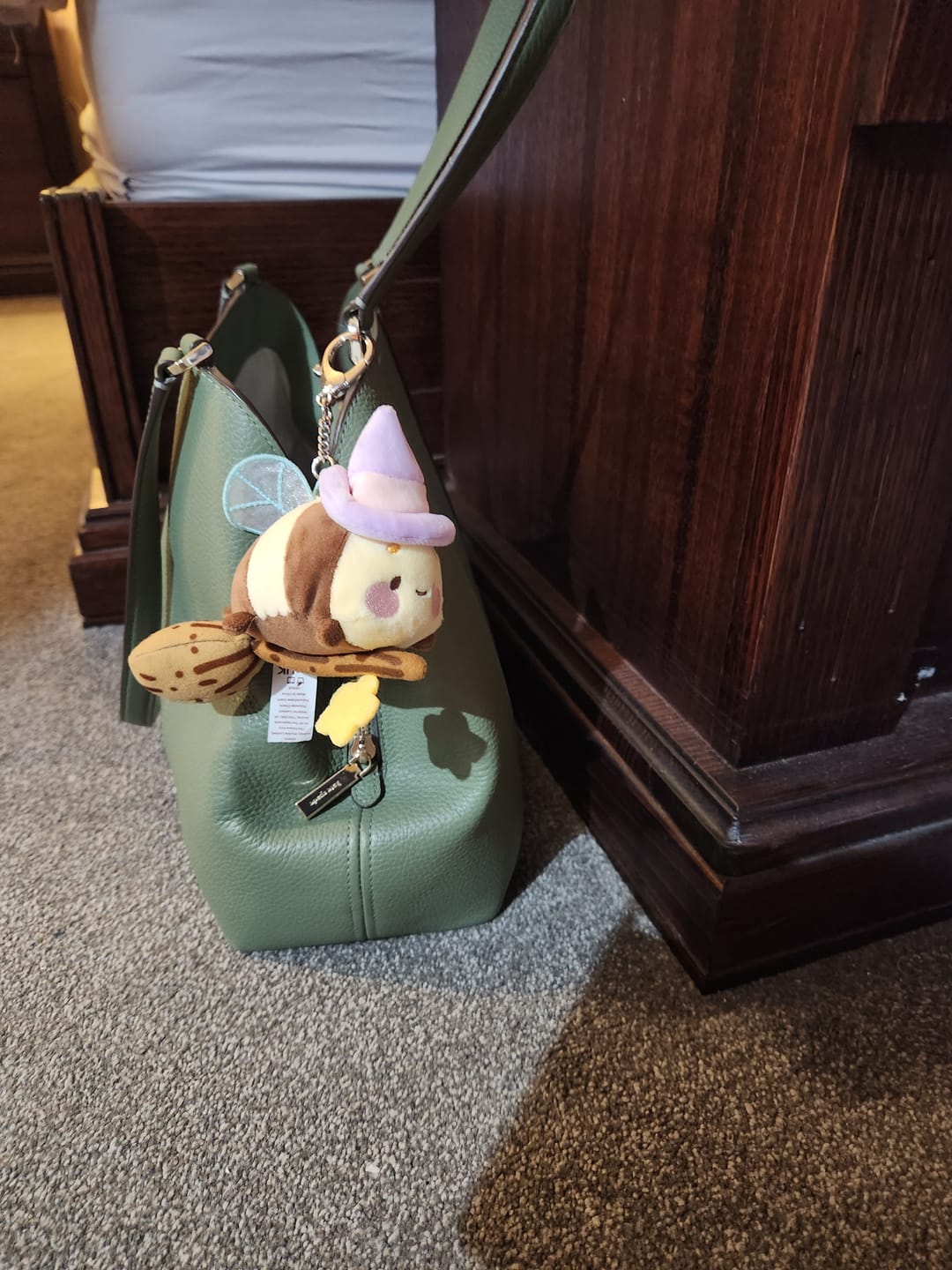 Customer photo review of PRE-ORDER ✨ Bumblebutt & The Pastel Witch Keychain | Kawaii Bee Witch Plush on Broom | Cute Halloween Keyring