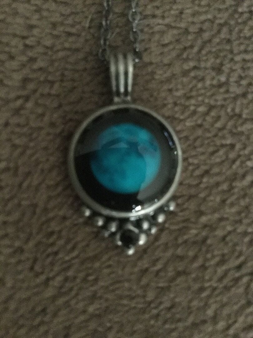 Customer photo review of Classic Pendant Necklace With Black Crystal