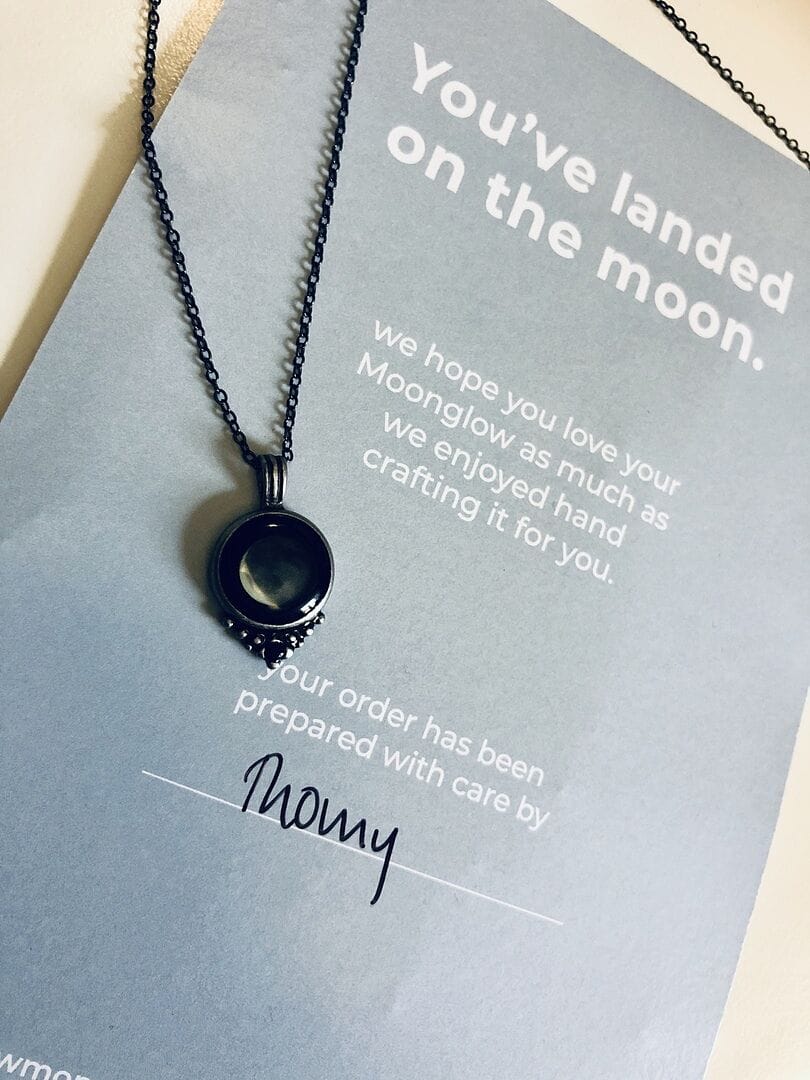 Customer photo review of Classic Pendant Necklace With Black Crystal