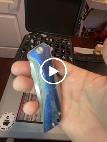 Customer video review of Poikilo Blade Anolis Crystallized Titanium Frame Lock M398 3.77"