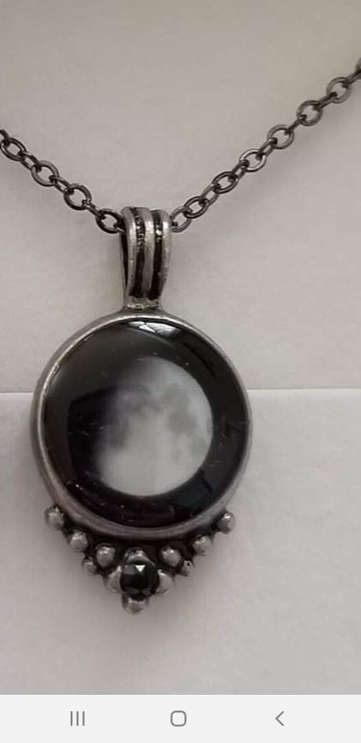 Customer photo review of Classic Pendant Necklace With Black Crystal