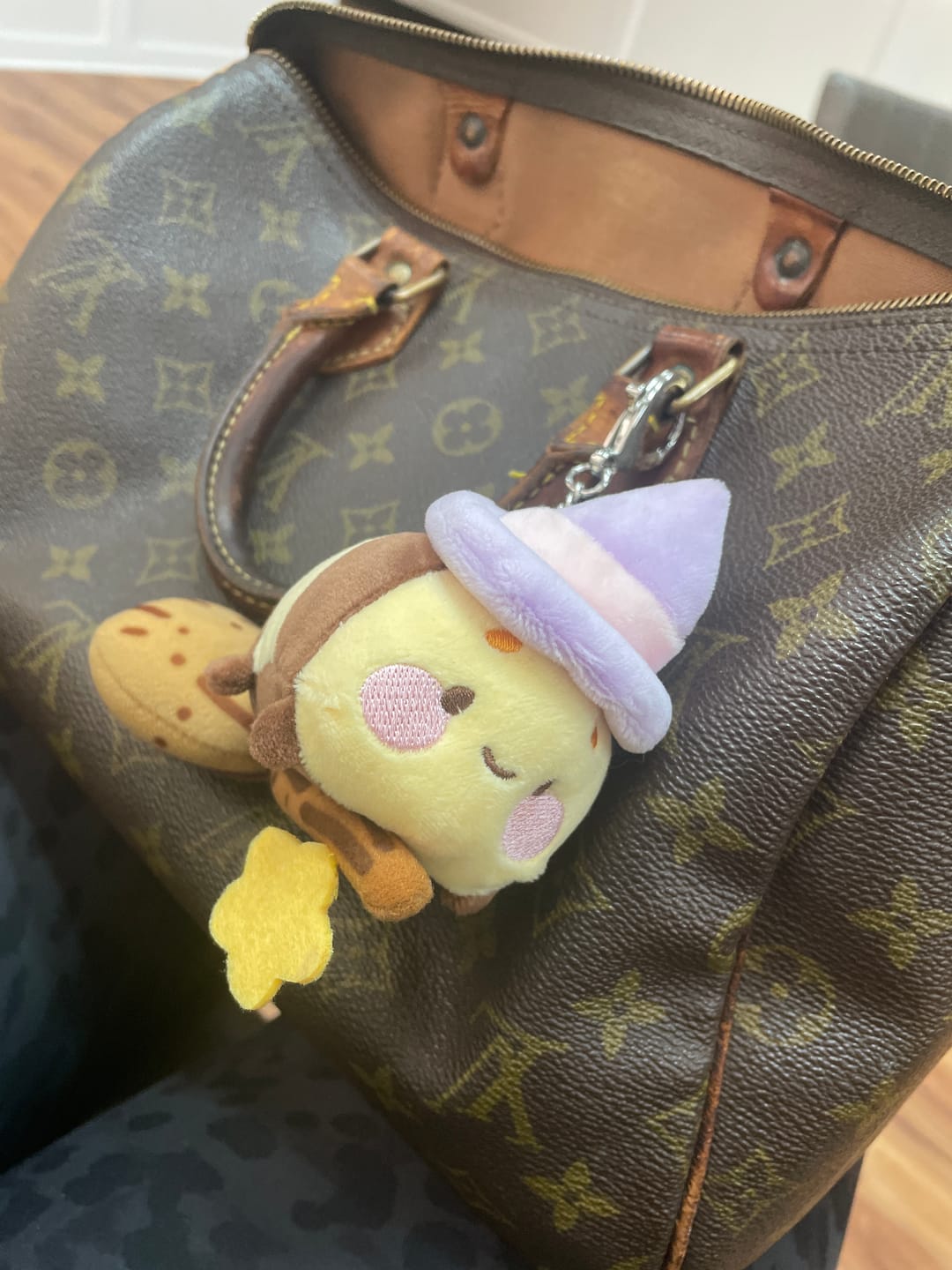 Customer photo review of PRE-ORDER ✨ Bumblebutt & The Pastel Witch Keychain | Kawaii Bee Witch Plush on Broom | Cute Halloween Keyring