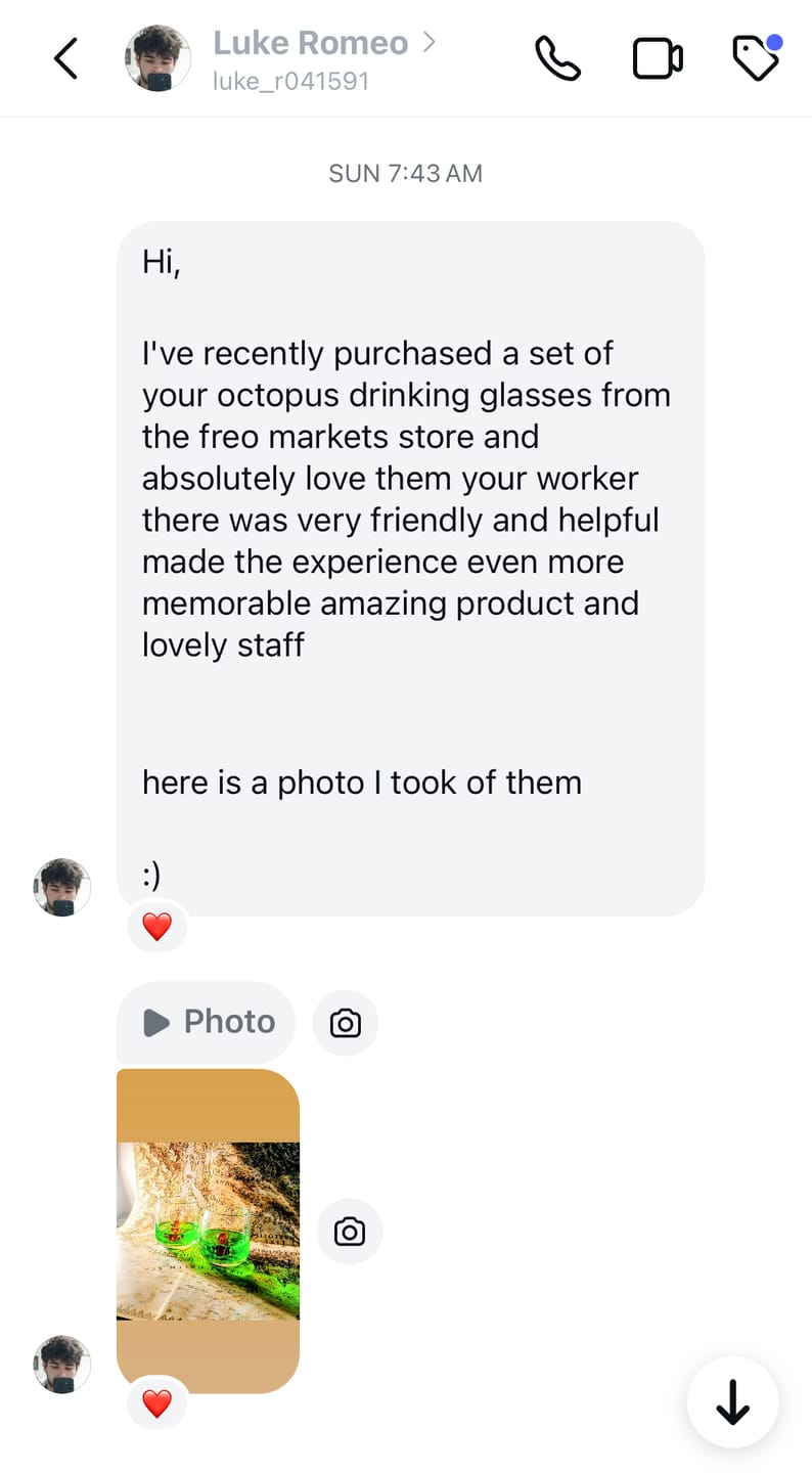 Customer photo review of Octopus Glass