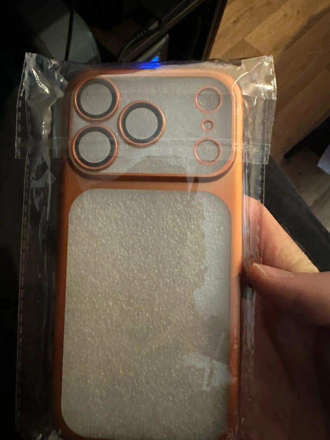 Customer photo review of LuxuryKase Hybrid Frosted Clear Case | Matte Hard Back Cover | Metallic Frame | Shockproof Slim Design | Anti-Fingerprint | In-Built Camera Lens Protection For iPhone