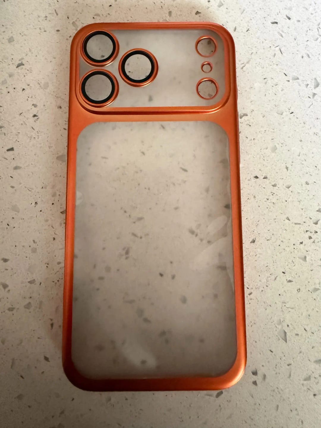 Customer photo review of LuxuryKase Hybrid Frosted Clear Case | Matte Hard Back Cover | Metallic Frame | Shockproof Slim Design | Anti-Fingerprint | In-Built Camera Lens Protection For iPhone