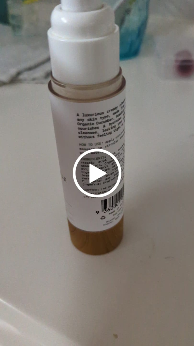 Customer video review of Cucumber Milk Cleanser