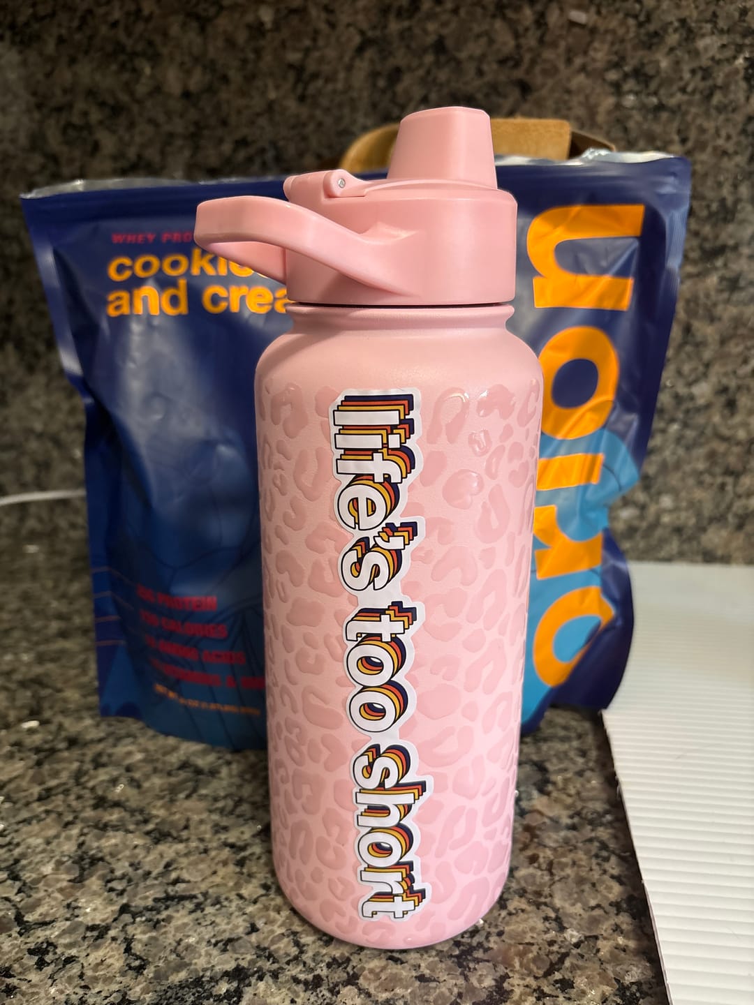 Customer photo review of Premium Cookies & Cream Whey Protein