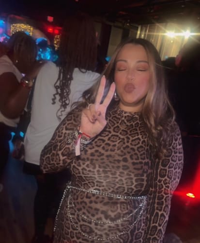 Customer photo review of Naked Print Closed Toe Jumpsuit