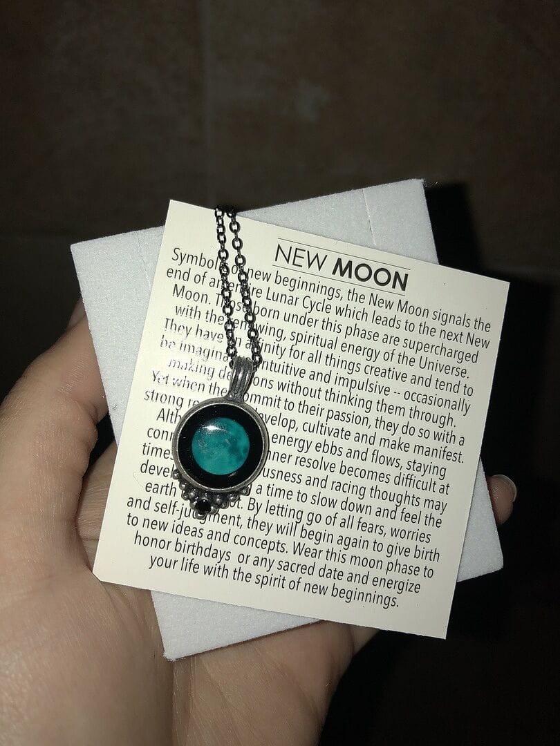 Customer photo review of Classic Pendant Necklace With Black Crystal