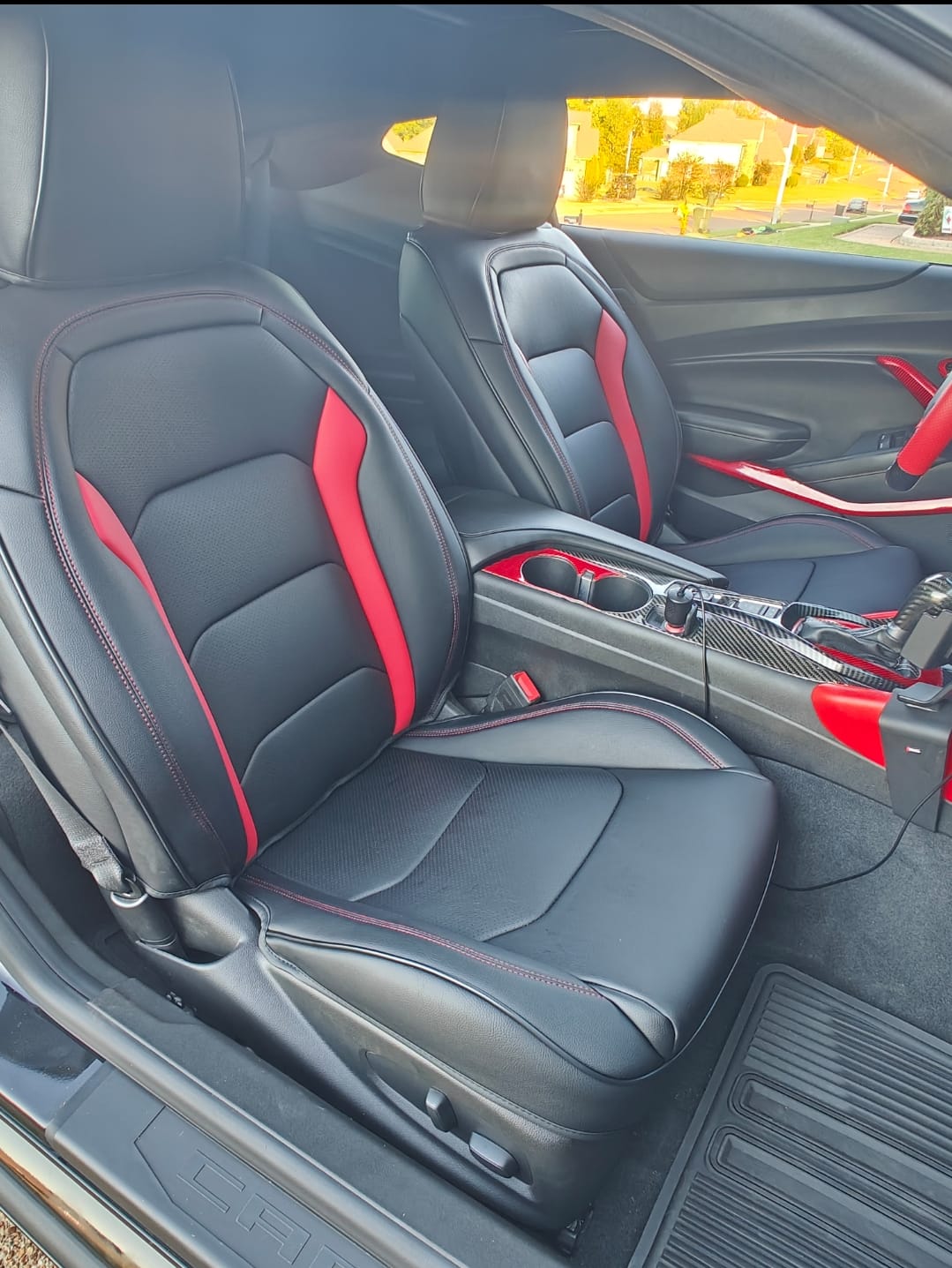 Customer photo review of 6th Gen Camaro Coupe Custom Leather Seat Covers