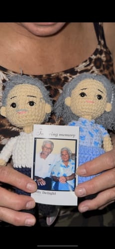 Customer photo review of Dolly® Personalized Couple Crochet Dolls