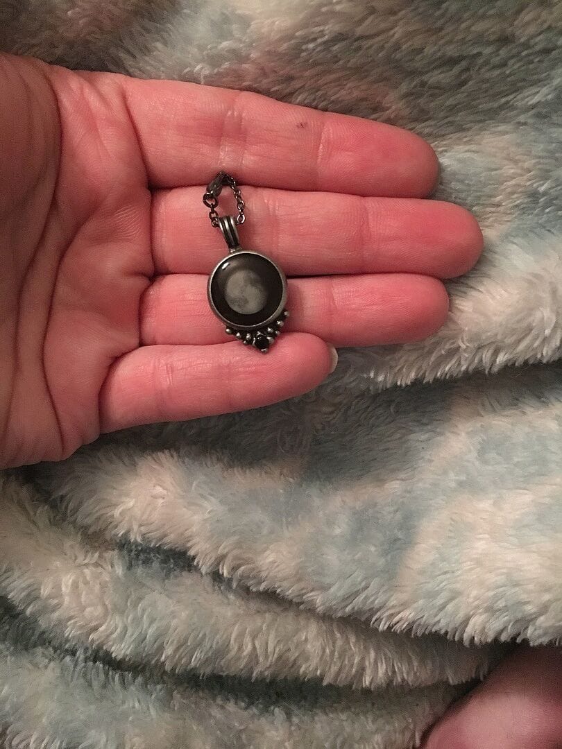 Customer photo review of Classic Pendant Necklace With Black Crystal