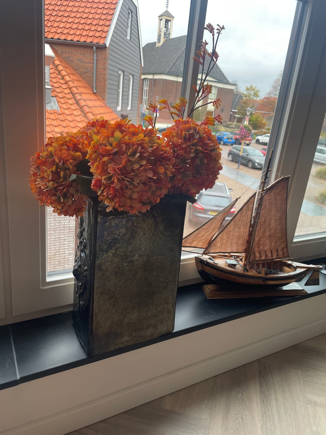 Customer photo review of Grote Zijden Hortensia - Oranje