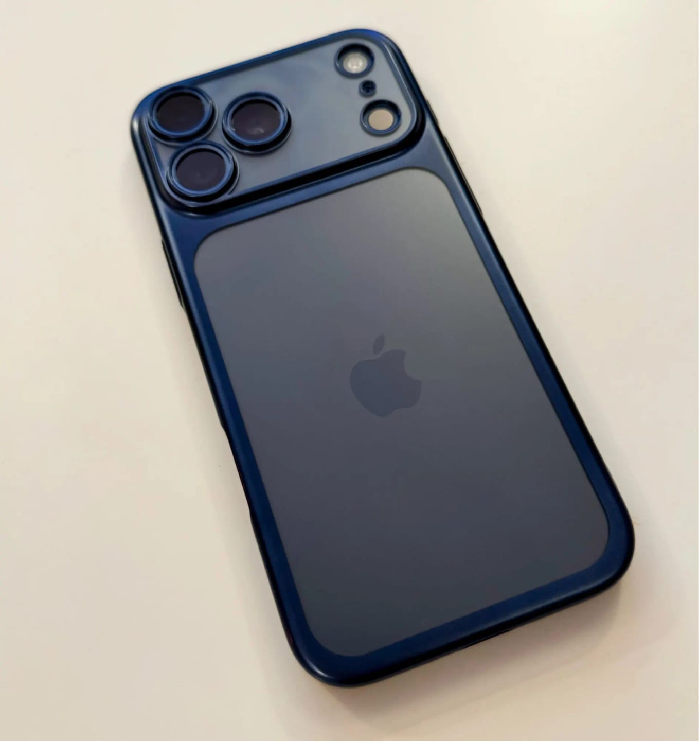 Customer photo review of LuxuryKase Hybrid Frosted Clear Case | Matte Hard Back Cover | Metallic Frame | Shockproof Slim Design | Anti-Fingerprint | In-Built Camera Lens Protection For iPhone